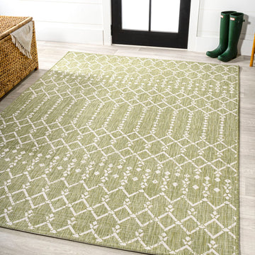 Ourika Moroccan Geometric Textured Weave Indoor/outdoor Rug